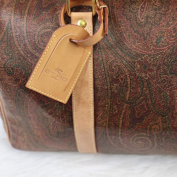 Authentic pre-owned Etro Bordeaux Paisley Boston Bag - Picture 3 of 16